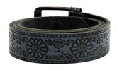 HAARLEM Men KUZE 16410 Leather Belt Flowers Blue